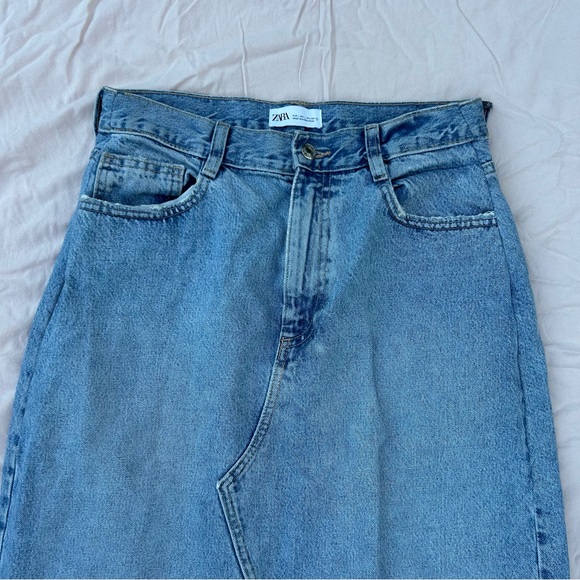 Zara Denim Midi Maxi Skirt, Size L Boho Streetwear Y2K - Picture 2 of 13